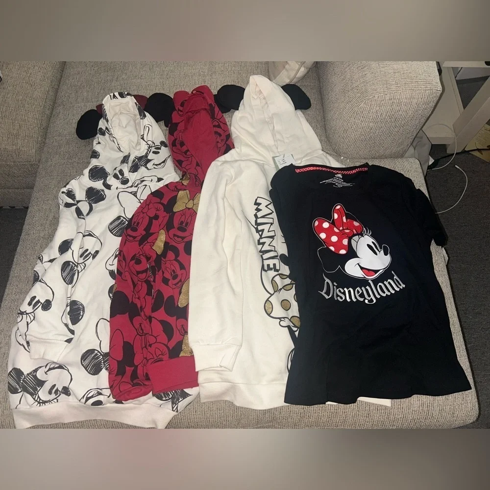 Lot of Disney themed hoodies and tshirt size 6